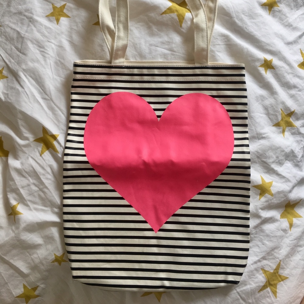 🆕 Ban.do striped heart canvas tote bag